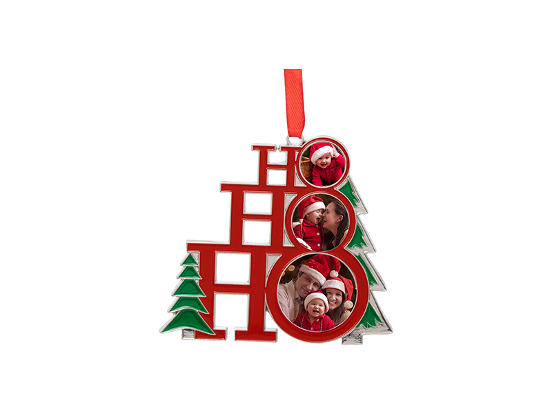 Tree Ornament - Ho, Ho, Ho,  - 3" Metal