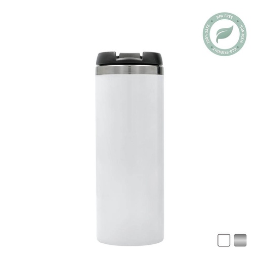 Thermos Travel Mug, Stainless Steel White 12.5oz