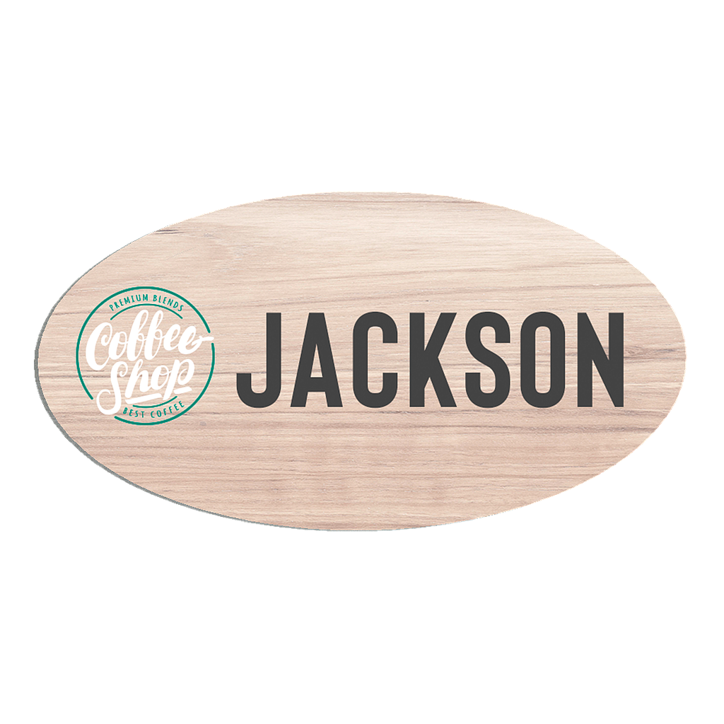 Name Badge - Oval - Aluminium Gloss White 38 x 76mm