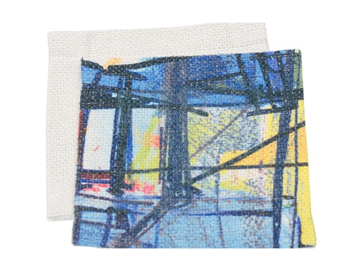 [SUBS2482] Coaster, Linen Style, 10cm sq.