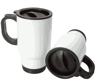 [SUBS1040] Travel Mug, Stainless Steel White 14oz